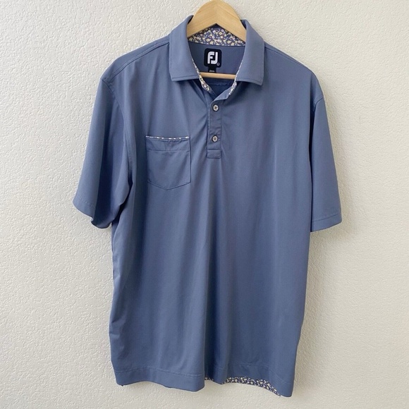 FootJoy Polo Shirt Mens Large Blue Embroidered Sugar Tree Golf Club - Picture 1 of 6